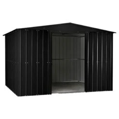 10' X 7' Globel Anthracite Grey Metal Shed (3.07m X 2.16m) -Lifetina Shop lotus107ag lotus 10x7 anthracite metal shed cutout2