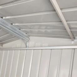 10' X 19' Globel Anthracite Grey Double Door Metal Garage (3.07m X 5.88m) -Lifetina Shop lotus10x19utag 10x19 lotus grey metal garage close up5 min