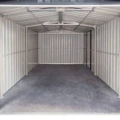10' X 19' Globel Anthracite Grey Double Door Metal Garage (3.07m X 5.88m) -Lifetina Shop lotus10x19utag 10x19 lotus grey metal garage close up6 min