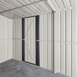 10' X 19' Globel Anthracite Grey Double Door Metal Garage (3.07m X 5.88m) -Lifetina Shop lotus10x19utag 10x19 lotus grey metal garage close up7 min