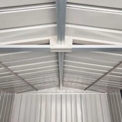 10' X 19' Globel Anthracite Grey Double Door Metal Garage (3.07m X 5.88m) -Lifetina Shop lotus10x19utag 10x19 lotus grey metal garage close up8 min
