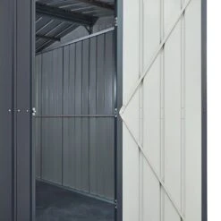 10' X 19' Globel Anthracite Grey Double Door Metal Garage (3.07m X 5.88m) -Lifetina Shop lotus10x19utag 10x19 lotus grey metal garage close up9 min