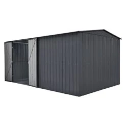 10' X 23' Globel Double Door Workshop - Athracite Grey (2.9m X 7m) -Lifetina Shop lotus10x23wsag 10x23 lotus grey metal workshop cutout4 min