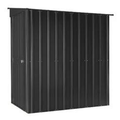 4' X 8' Globel Lean To Anthracite Grey Metal Shed (1.24m X 2.42m) -Lifetina Shop lotus48ltag lotus 4x8 lean to anthracite cutout2