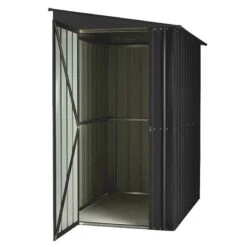 4' X 8' Globel Lean To Anthracite Grey Metal Shed (1.24m X 2.42m) -Lifetina Shop lotus48ltag lotus 4x8 lean to anthracite cutout4