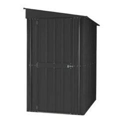 4' X 8' Globel Lean To Anthracite Grey Metal Shed (1.24m X 2.42m) -Lifetina Shop lotus48ltag lotus 4x8 lean to anthracite cutout5