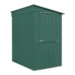 4' X 6' Globel Heritage Green Lean-To Metal Shed (1.24m X 1.8m) -Lifetina Shop lotus4x6leantohgs 4x6 lotus lean to green metal shed cutout2 min