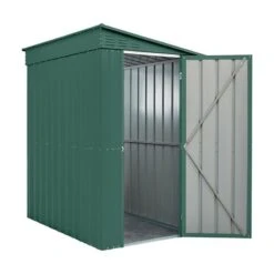 4' X 6' Globel Heritage Green Lean-To Metal Shed (1.24m X 1.8m) -Lifetina Shop lotus4x6leantohgs 4x6 lotus lean to green metal shed cutout4 min