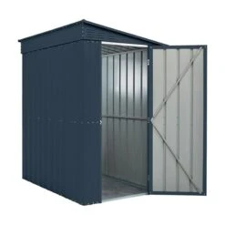 4' X 8' Globel Lean To Anthracite Grey Metal Shed (1.24m X 2.42m) -Lifetina Shop lotus4x8leantoags 4x8 lotus lean to grey metal shed cutout1 min