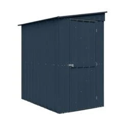 4' X 8' Globel Lean To Anthracite Grey Metal Shed (1.24m X 2.42m) -Lifetina Shop lotus4x8leantoags 4x8 lotus lean to grey metal shed cutout2 min