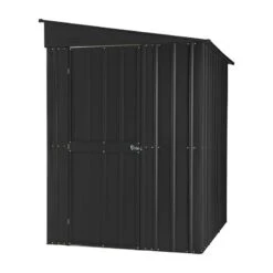 5' X 8' Globel Lean To Anthracite Grey Metal Shed (1.55m X 2.42m) -Lifetina Shop lotus58ltag lotus 5x8 lean to anthracite cutout1