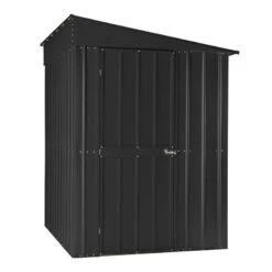5' X 8' Globel Lean To Anthracite Grey Metal Shed (1.55m X 2.42m) -Lifetina Shop lotus58ltag lotus 5x8 lean to anthracite cutout2