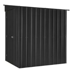 5' X 8' Globel Lean To Anthracite Grey Metal Shed (1.55m X 2.42m) -Lifetina Shop lotus58ltag lotus 5x8 lean to anthracite cutout5