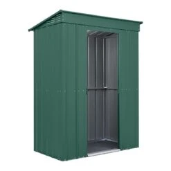 5' X 3' Globel Heritage Green Pent Metal Shed (1.48m X 0.93m) -Lifetina Shop lotus5x3penthgs 5x3 lotus green pent metal shed cutout2 min