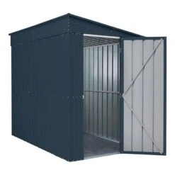 5' X 8' Globel Lean To Anthracite Grey Metal Shed (1.55m X 2.42m) -Lifetina Shop lotus5x8leantoags 5x8 lotus lean to grey metal shed cutout4 min