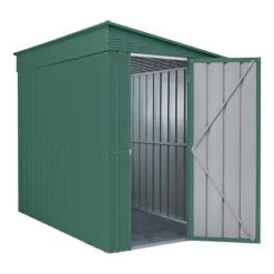 5' X 8' Globel Heritage Green Lean-To Metal Shed (1.55m X 2.42m) -Lifetina Shop lotus5x8leantohgs 5x8 lotus lean to green metal shed cutout4 min