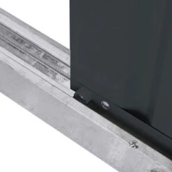 6' X 3' Globel Anthracite Grey Metal Shed (1.84m X 0.92m) -Lifetina Shop lotus63ag 6x3 lotus anthracite grey metal shed close up6 min