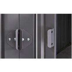 6' X 5' Globel Anthracite Grey Apex Metal Shed (1.71m X 1.44m) -Lifetina Shop lotus6x5ags 6x5 lotus anthracite grey apex metal shed handle min