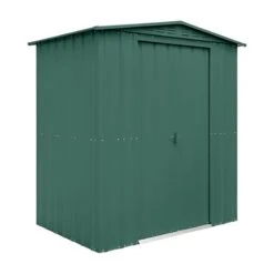 6' X 5' Globel Heritage Green Apex Metal Shed (1.84m X 1.54m) -Lifetina Shop lotus6x5hgs 6x5 lotus green apex metal shed cutout1 min
