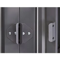 8' X 5' Globel Anthracite Grey Metal Shed (2.45m X 1.54m) -Lifetina Shop lotus85ag lotus 8x5 anthracite metal shed door