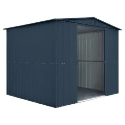 8' X 8' Globel Anthracite Grey Apex Metal Shed (2.45m X 2.47m) -Lifetina Shop lotus88ag 8x8 lotus anthracite grey metal shed cutout2 min 1