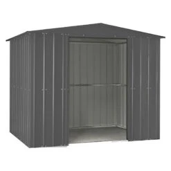 8' X 8' Globel Anthracite Grey Apex Metal Shed (2.45m X 2.47m) -Lifetina Shop lotus88ag 8x8 lotus anthracite grey metal shed cutout3 min 1