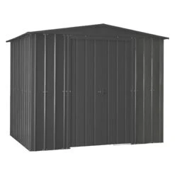 8' X 8' Globel Anthracite Grey Apex Metal Shed (2.45m X 2.47m) -Lifetina Shop lotus88ag 8x8 lotus anthracite grey metal shed cutout4 min 1