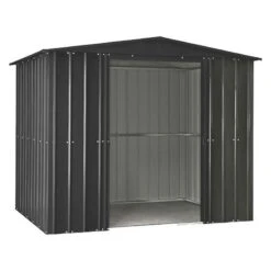 8' X 3' Globel Anthracite Grey Apex Metal Shed (2.34m X 0.82m) -Lifetina Shop lotus8x3ags 8x3 lotus anthracite grey apex metal shed cutout2 min