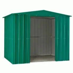 8' X 3' Globel Heritage Green Apex Metal Shed (2.45m X 0.92m) -Lifetina Shop lotus8x3hgs 8x3 lotus green apex metal shed cutout3 min
