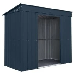 8' X 4' Globel Anthracite Grey Pent Metal Shed (2.42m X 1.24m) -Lifetina Shop lotus8x4pentags 8x4 lotus grey pent metal shed cutout2 min