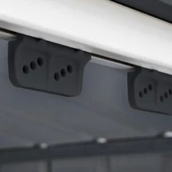 8' X 5' Globel Anthracite Grey Metal Shed (2.45m X 1.54m) -Lifetina Shop lotus8x5ags 8x5 lotus grey metal shed close up6 min