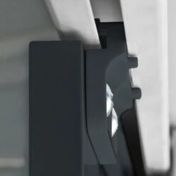 6' X 4' Globel Anthracite Grey Low Pent Metal Shed (1.8m X 1.24m) -Lifetina Shop lotuslowpent64ag 6x4 lotus anthracite grey low pent metal shed close up1 min