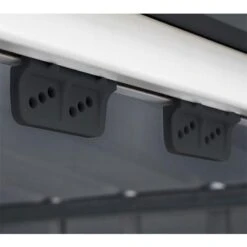 6' X 4' Globel Anthracite Grey Low Pent Metal Shed (1.8m X 1.24m) -Lifetina Shop lotuslowpent64ag 6x4 lotus anthracite grey low pent metal shed close up4 min