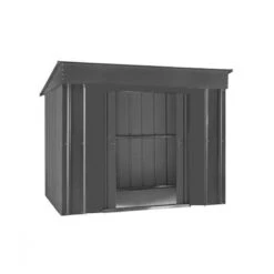 6' X 4' Globel Anthracite Grey Low Pent Metal Shed (1.8m X 1.24m) -Lifetina Shop lotuslowpent64ag 6x4 lotus anthracite grey low pent metal shed cutout1 min