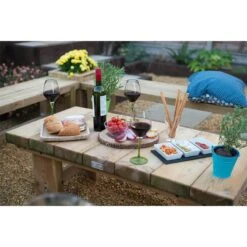Forest Low Sleeper Wooden Garden Table 4'x2' (1.2x0.6m) -Lifetina Shop lstab12hd 4