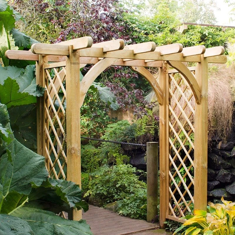 Forest Large Ultima Wooden Garden Pergola Arch 8' X 4' 1 Forest Large Ultima Wooden Garden Pergola Arch 8' X 4'