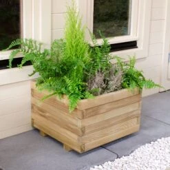 Forest Kendal Square Wooden Garden Planter 1'8x1'8 (0.5x0.5m) - Set Of 3 -Lifetina Shop mfd82hd 01