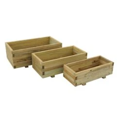 Forest Durham Rectangular Wooden Garden Planter 3'x1'9 (0.9x0.5m) - Set Of 3 -Lifetina Shop mfd83 2 min 5