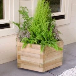 Forest York Hexagonal Wooden Garden Planter 3'x1'8 (0.9x0.5m) - Set Of 3 -Lifetina Shop mfd84hd 01