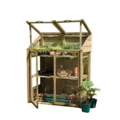 4'x2' Forest Wooden Small Mini Lean To Greenhouse (1.2x0.62m) -Lifetina Shop mgh mini greenhouse 2