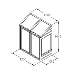 4'x2' Forest Wooden Small Mini Lean To Greenhouse (1.2x0.62m) -Lifetina Shop mgh mini greenhouse drawing