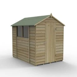 7' X 5' Forest 4Life 25yr Guarantee Overlap Pressure Treated Apex Wooden Shed (2.19m X 1.64m) -Lifetina Shop opa57m 2