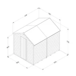 8' X 6' Forest 4Life 25yr Guarantee Overlap Pressure Treated Windowless Apex Wooden Shed (2.43m X 1.99m) -Lifetina Shop opa68nwm 4