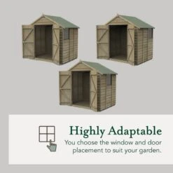 7' X 5' Forest 4Life 25yr Guarantee Overlap Pressure Treated Double Door Apex Wooden Shed (2.32m X 1.54m) -Lifetina Shop opa75ddm flexible