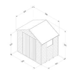 7' X 5' Forest 4Life 25yr Guarantee Overlap Pressure Treated Double Door Apex Wooden Shed (2.32m X 1.54m) -Lifetina Shop opa75ddm 4