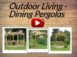 Forest Dining Wooden Garden Pergola Kit With Panels 10'x8' -Lifetina Shop outdoor livings dining pergolas 4