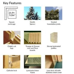 Palmako Roger 5.1m X 5.5m Log Cabin Garage (44mm) - Double Doors -Lifetina Shop palmako kf roger fr44 5357 1of2 min