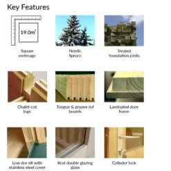 Palmako Roger 3.6m X 5.5m Log Cabin Single Garage (44mm) - Double Doors -Lifetina Shop palmako kf roger frk44 3857 1of2 min