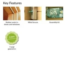 Palmako Roger 3.6m X 5.5m Log Cabin Single Garage (44mm) - Double Doors -Lifetina Shop palmako kf roger frk44 3857 2of2 min 2