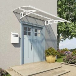 7' X 4' Palram Canopia Bordeaux 2230 White Large Door Canopy (2.24m X 1.39m)